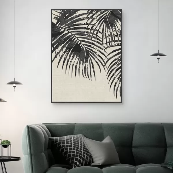 Canvas Art-Kirkland's Home Ivory And Black Palms Canvas Art Print Black/Tan