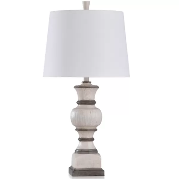 Table Lamps-Kirkland's Home Ivory And Gray Wood Grain Table Lamp Ivory/Gray