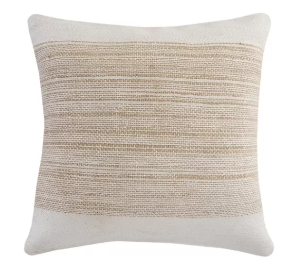 Pillows-Kirkland's Home Ivory Border Natural Close Woven Jute Pillow Ivory/Tan