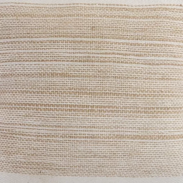 Pillows-Kirkland's Home Ivory Border Natural Close Woven Jute Pillow Ivory/Tan