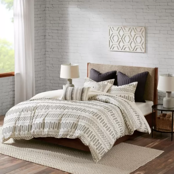 Comforters-Kirkland's Home Ivory Jacquard Full/Queen 3-Pc. Comforter Set Tan/Ivory