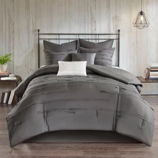 Comforters-Kirkland's Home Janeta 8-Pc. Queen Comforter Set Gray