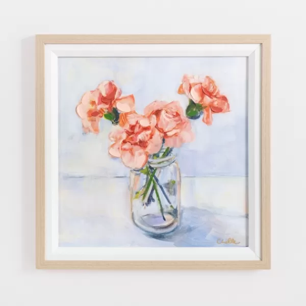 Framed Art-Kirkland's Home January Carnation Framed Art Print Pink/Orange/Gray