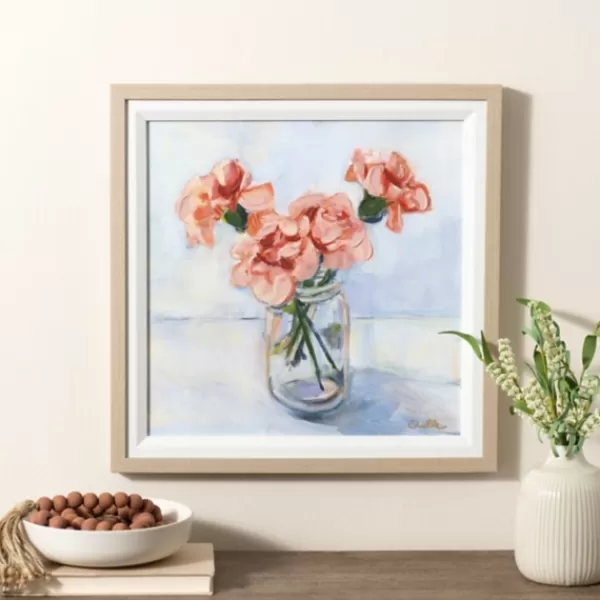 Framed Art-Kirkland's Home January Carnation Framed Art Print Pink/Orange/Gray