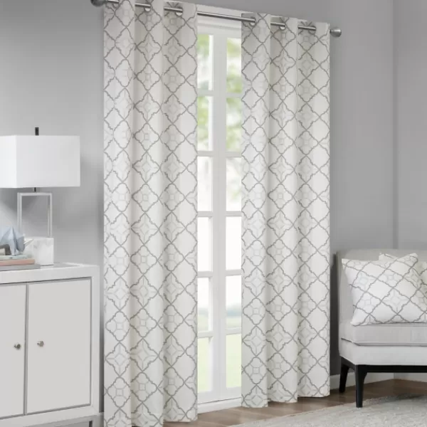 Curtains & Drapes-Kirkland's Home Jax Cotton Curtain Panel Set, 63 In. Gray