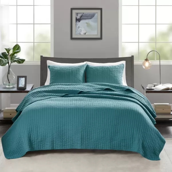 Bedspreads & Coverlets-Kirkland's Home Jaxson 3-Pc. Reversible King Coverlet Set Blue