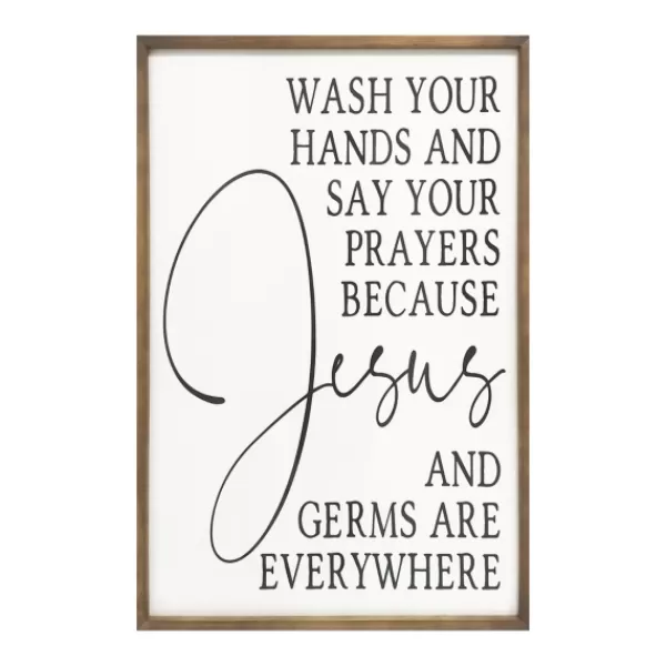 Wall Quotes & Signs-Kirkland's Home Jesus And Germs Are Everywhere Wall Plaque Black/White