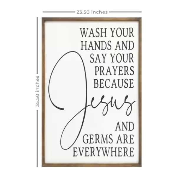 Wall Quotes & Signs-Kirkland's Home Jesus And Germs Are Everywhere Wall Plaque Black/White