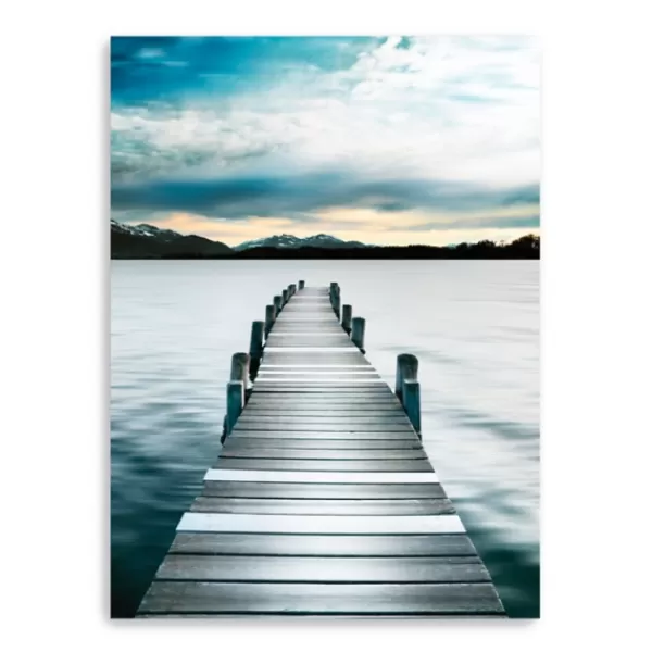 Canvas Art-Kirkland's Home Jetty Dock Giclee Canvas Art Print, 48X36 In. Blue/Gray