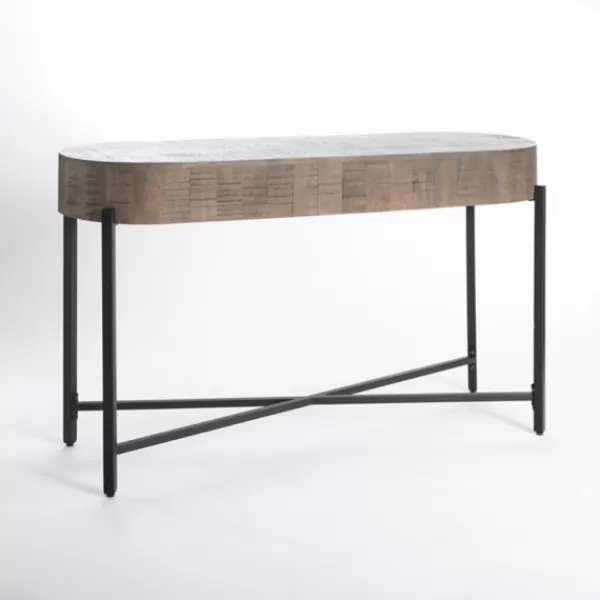 Console Tables-Kirkland's Home Jodi Mango Wood Console Table Gray/Black