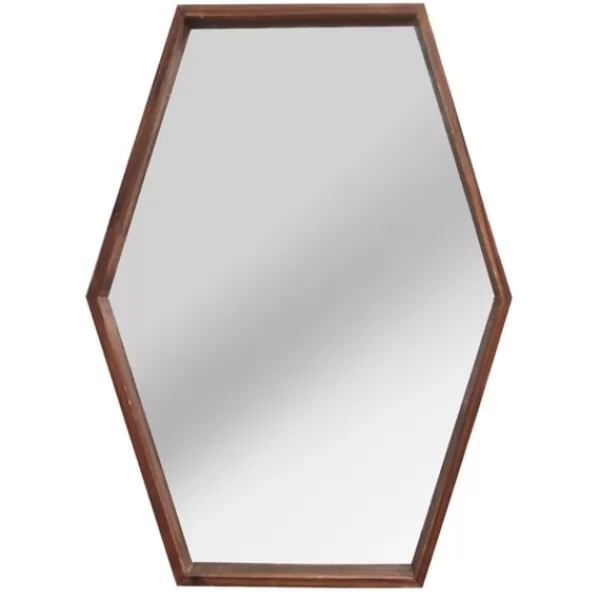 Decorative Mirrors-Kirkland's Home Jojo Wood Hexagon Wall Mirror