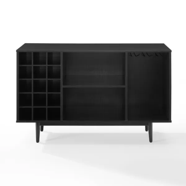 Cabinets & Sideboards-Kirkland's Home Josette Wood Open Wine Cabinet Black