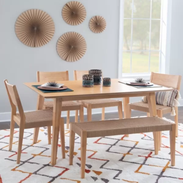 Dining Tables-Kirkland's Home Judith Natural Woven Rope 6-Pc. Dining Set