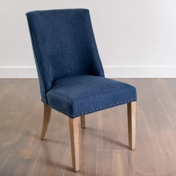 Dining Chairs-Kirkland's Home Julia Navy Upholstered Dining Chair Blue