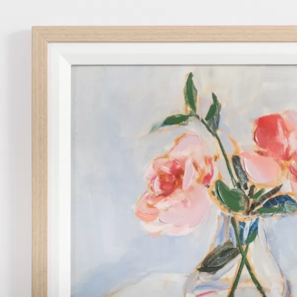 Framed Art-Kirkland's Home June Roses Framed Art Print Pink/Green/Blue