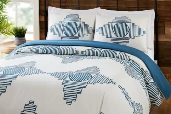 Duvets-Kirkland's Home Justina Blakeney Blue All Dance King Duvet Set Blue/White