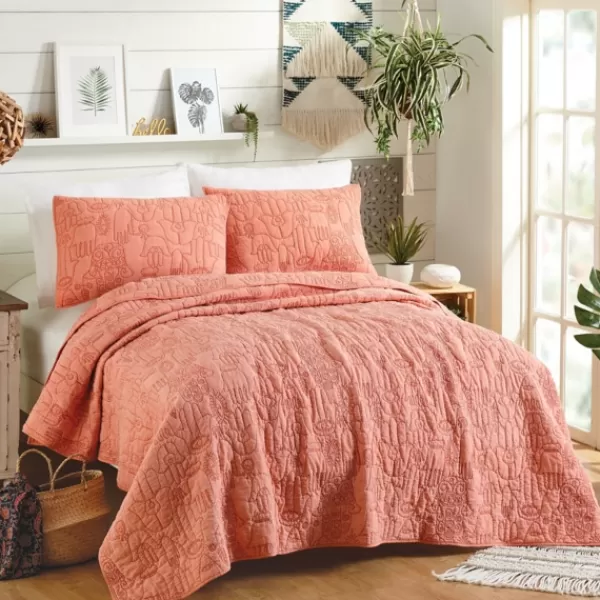 Quilts-Kirkland's Home Justina Blakeney Blush Hamsa King Quilt Set Pink