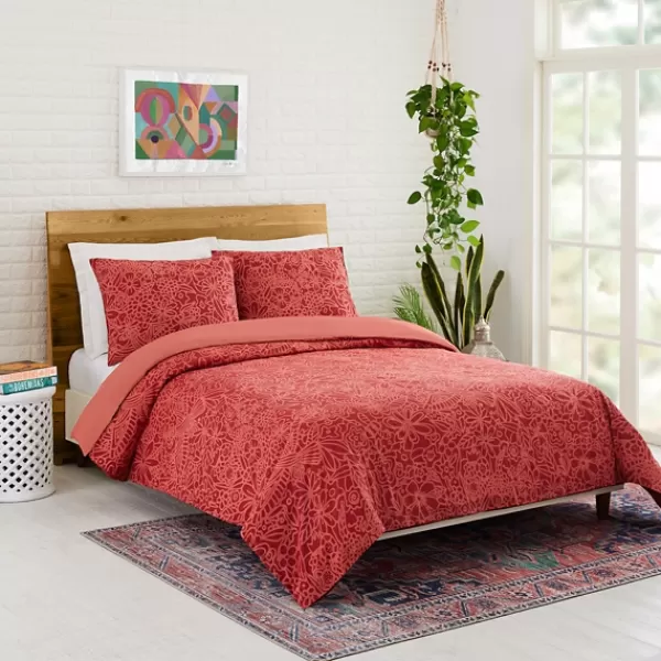 Duvets-Kirkland's Home Justina Blakeney Nature 3-Pc. King Duvet Set Red