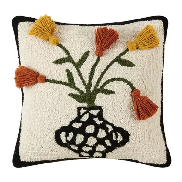 Pillows-Kirkland's Home Justina Blakeney Primavera Plant Wool Pillow White/Black