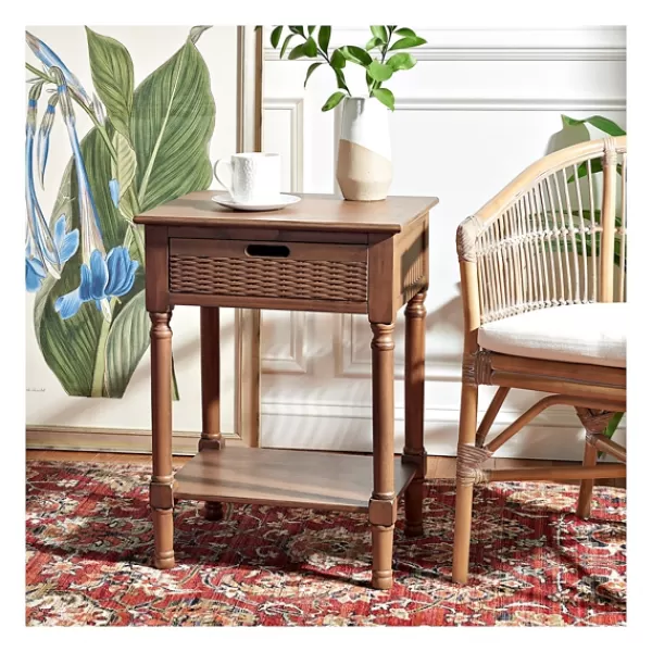 Accent & End Tables-Kirkland's Home Karson Carved Turned Legs Accent Table Brown