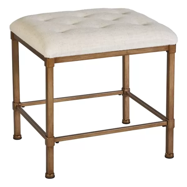 Benches & Ottomans-Kirkland's Home Katherine Backless Vanity Stool Tan