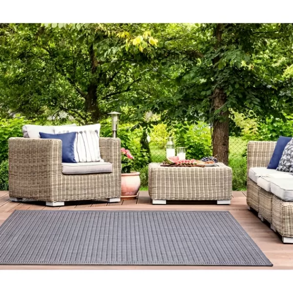 Outdoor Rugs-Kirkland's Home Kaya Navy Gradient Indoor/Outdoor Area Rug, 6X9 Blue