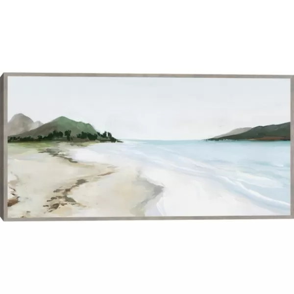 Framed Art-Kirkland's Home Kiss From A Wave Framed Wall Art Gray/White/Green