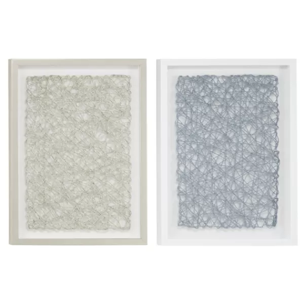 Framed Art-Kirkland's Home Knotted String 2-Pc. Shadow Box Set Green/Blue/White