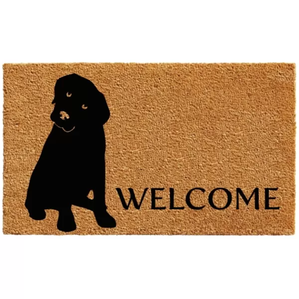 Doormats-Kirkland's Home Labrador Welcome Doormat Tan/Black