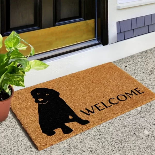 Doormats-Kirkland's Home Labrador Welcome Doormat Tan/Black