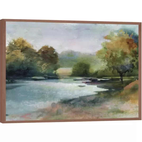 Canvas Art-Kirkland's Home Lacu Ii Framed Canvas Art Print Brown/Blue