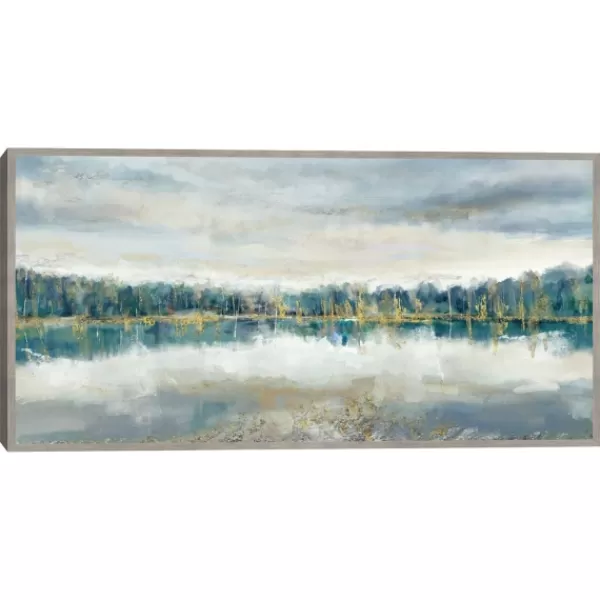 Canvas Art-Kirkland's Home Lakeside Luxe Framed Canvas Art Print Green/Blue