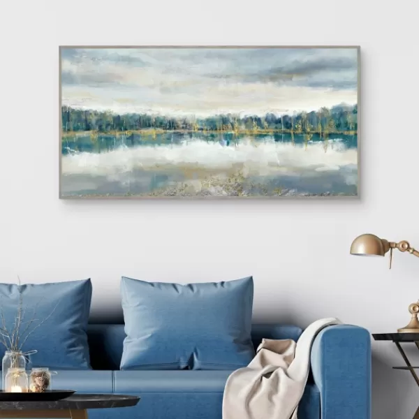 Canvas Art-Kirkland's Home Lakeside Luxe Framed Canvas Art Print Green/Blue