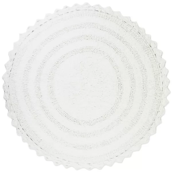 Bathroom Rugs-Kirkland's Home Large Crochet Round Bath Mat White