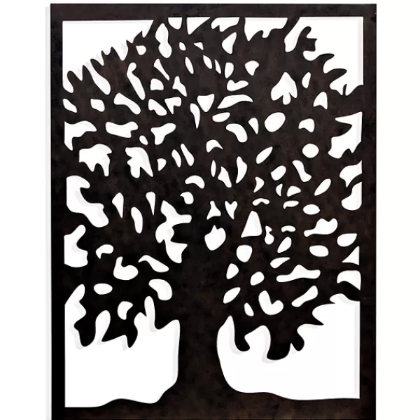 Wall Plaques-Kirkland's Home Laser Cut Tree Metal Wall Plaque Brown