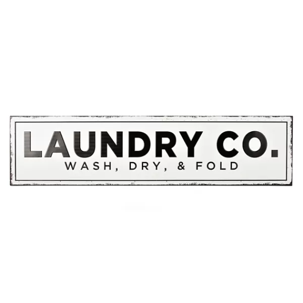 Wall Quotes & Signs-Kirkland's Home Laundry Co. Metal Wall Plaque Black/White