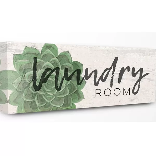 Wall Quotes & Signs-Kirkland's Home Laundry Room Succulent Canvas Art Print Green/White