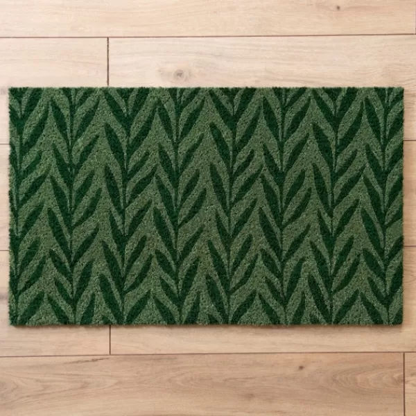 Doormats-Kirkland's Home Leafy Vine Coir Doormat Green