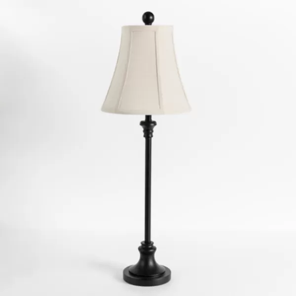 Buffet Lamps-Kirkland's Home Leah Black Candlestick Buffet Lamp White