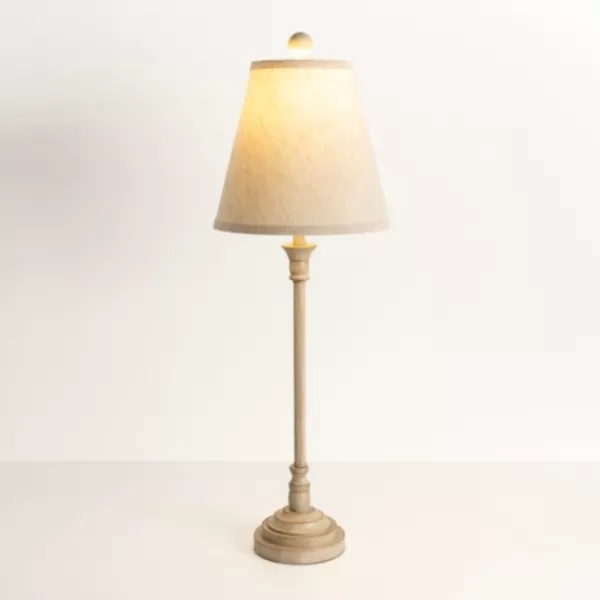 Buffet Lamps-Kirkland's Home Leah Cream Candlestick Buffet Lamp Tan