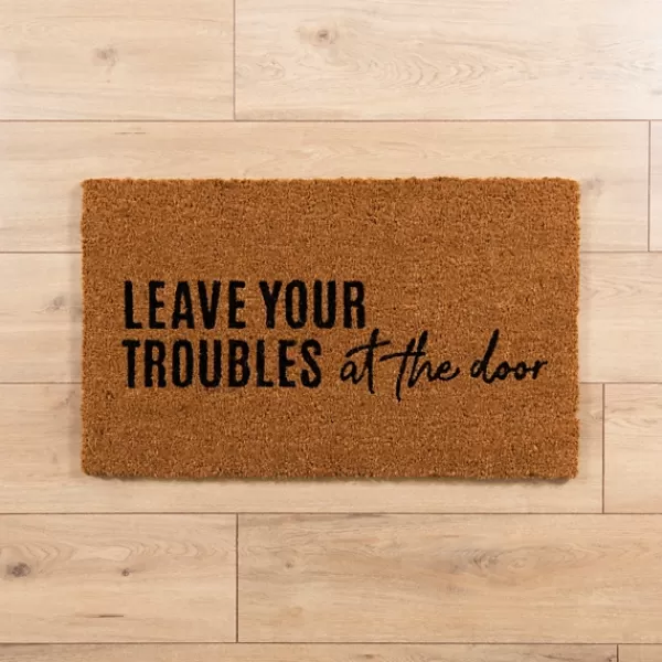 Doormats-Kirkland's Home Leave Your Troubles Doormat Tan