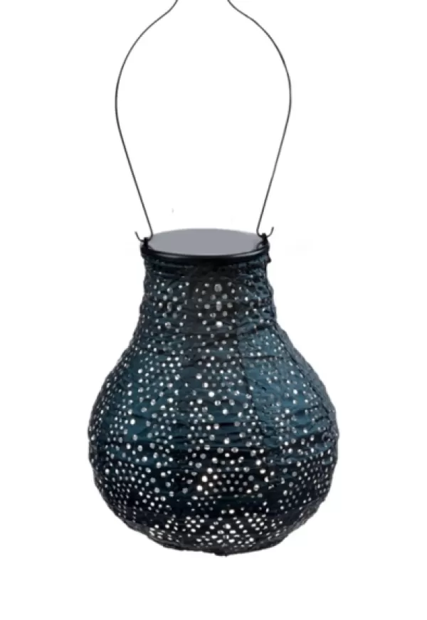 Outdoor Lighting-Kirkland's Home Led Dark Bulb Outdoor Hanging Lantern Blue