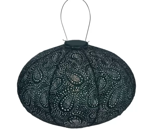 Outdoor Lighting-Kirkland's Home Led Oval Outdoor Hanging Lantern Green