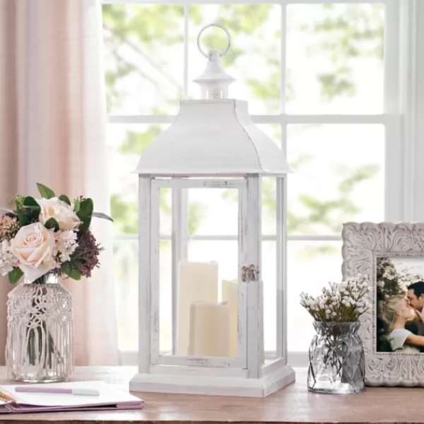 Lanterns-Kirkland's Home Led Pillar Candle Lantern White