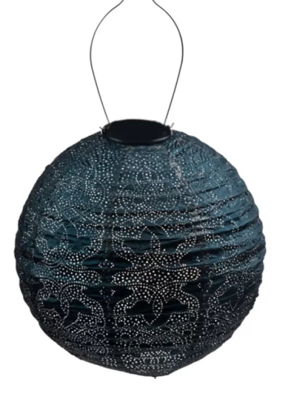 Outdoor Lighting-Kirkland's Home Led Round Dark Ii Outdoor Hanging Lantern Blue