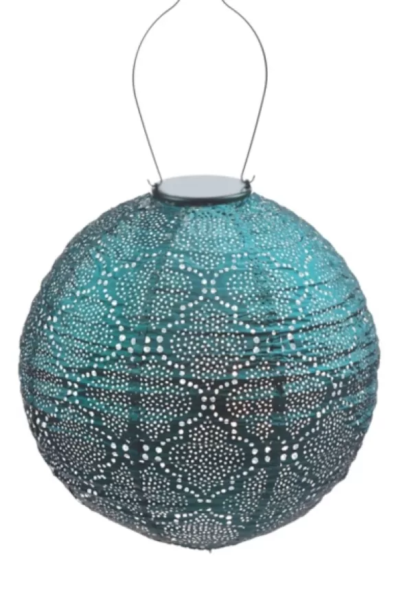 Outdoor Lighting-Kirkland's Home Led Round Sea Outdoor Hanging Lantern Blue