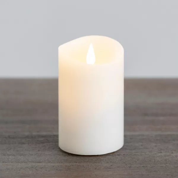 Flameless Candles-Kirkland's Home Led Soft Flame Pillar Candle, 3X5 In. Ivory