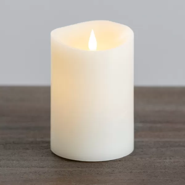 Flameless Candles-Kirkland's Home Led Soft Flame Pillar Candle, 4X6 In. Ivory