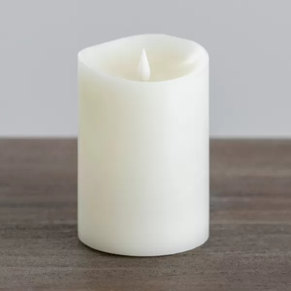 Flameless Candles-Kirkland's Home Led Soft Flame Pillar Candle, 4X6 In. Ivory