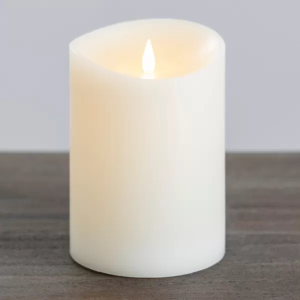 Flameless Candles-Kirkland's Home Led Soft Flame Pillar Candle, 5X7 In. Ivory